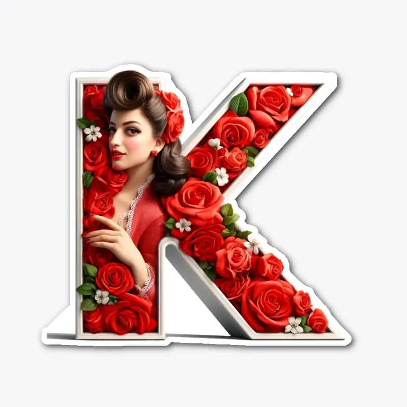 Product with the initial K made of roses